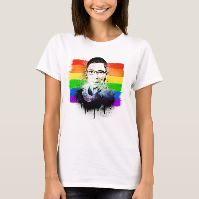 Camiseta Grafiti de la bandera del Orgullo RBG (Anverso)