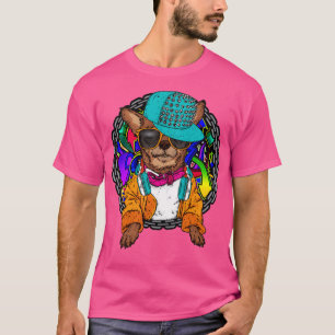 Camiseta Grafiti de Perro callejero Chihuahua con amante de