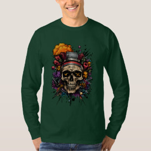 Camiseta Grafiti de pintura de cráneo urbano de moda urbana