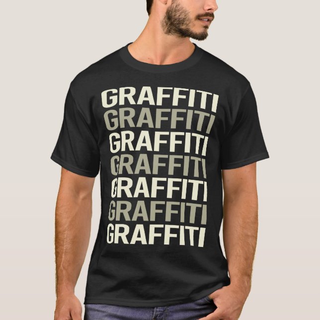 Camiseta Grafiti de texto blanco (Anverso)
