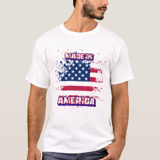 Camiseta Grafiti Patriótico "Hecho en América" Americano