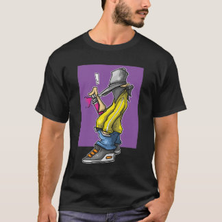 Camiseta Grafiti, pintor pintado en violeta