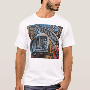 Camiseta Grafiti urbano en tren subterráneo