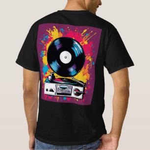Camiseta Grafiti Vivid Turntable Vinyl Record T-Shirt Desi