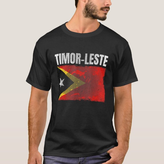 Camiseta Grafito De La Bandera De Timor Oriental Para Hombr (Anverso)