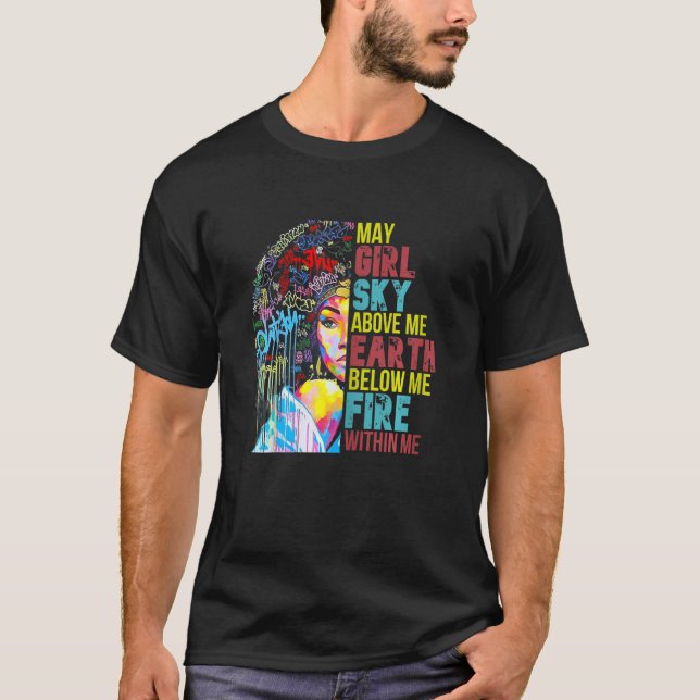 Camiseta Grafitti femenino puede Chica Gi negro afroamerica (Anverso)