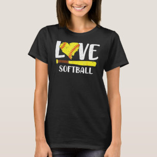 Camiseta Grafo De Amor En Softbol Diciendo Tee Para Los Chi
