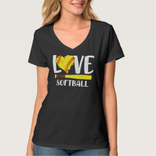 Camiseta Grafo De Amor En Softbol Diciendo Tee Para Los Chi