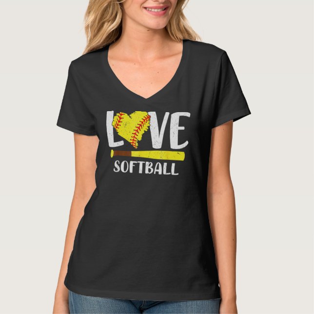 Camiseta Grafo De Amor En Softbol Diciendo Tee Para Los Chi (Anverso)