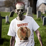 Camiseta Grains I'm A Vegan Zombie Funny Vintage Horror<br><div class="desc">Entrar en el espeluznante e hilarante mundo de nuestro vintage ilustracion zombi, donde el horror se encuentra con el humor con un toque de amor vegetal! Con un giro clásico y sin muerte, este "Granos!!! El diseño de I'm A Vegan Zombie captura perfectamente el lado juguetón del apocalipsis zombie. Con...</div>
