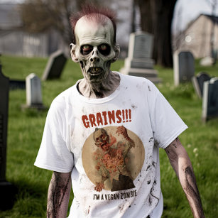 Camiseta Grains I'm A Vegan Zombie Funny Vintage Horror
