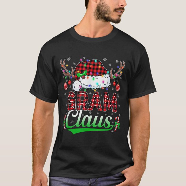 Camiseta Gram Claus Christmas Lights Matching Family Xmas P (Anverso)