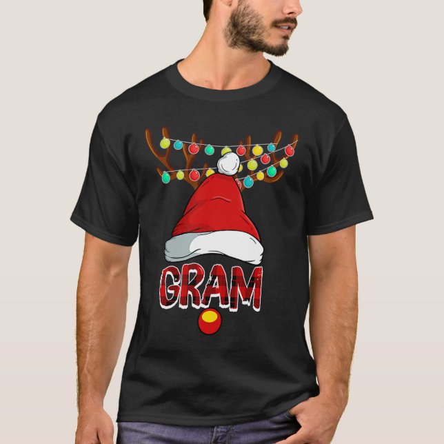 Camiseta Gram Deer Matching Family Christmas Reindeer Face (Anverso)