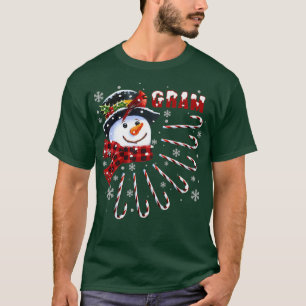 Camiseta Gram Navidades divertidas y Snowman con Candy Can