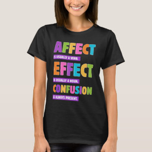 Camiseta Gramática de efecto vs efecto - Gramática divertid