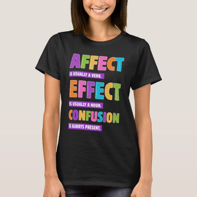 Camiseta Gramática de efecto vs efecto - Gramática divertid (Anverso)