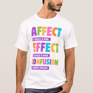 Camiseta Gramática de efecto vs efecto - Gramática divertid