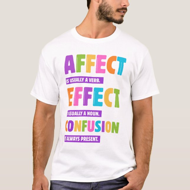 Camiseta Gramática de efecto vs efecto - Gramática divertid (Anverso)