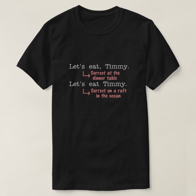 Camiseta Gramática de Puntuación Gramática Amantes del Humo (Diseño del anverso)