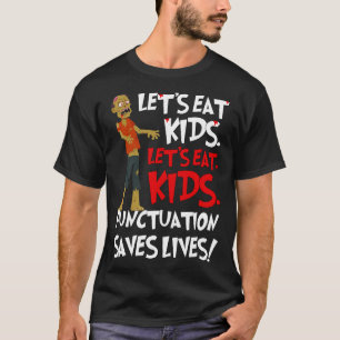 Camiseta Gramática divertida deja comer a los niños Humor P