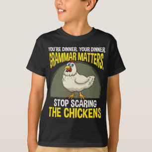 Camiseta Gramática divertida: humor de granjeros de pollo