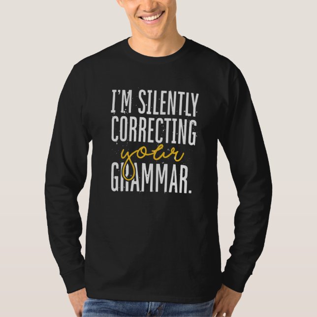 Camiseta Gramática gramatical correcta ortografía de la pol (Anverso)