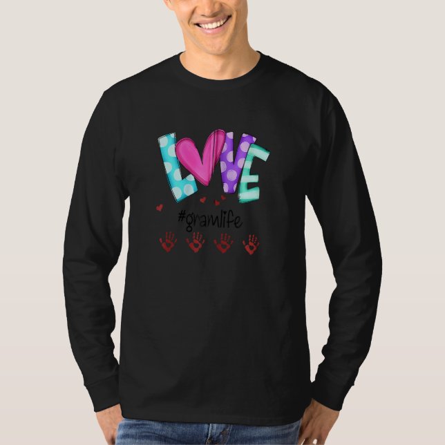 Camiseta Gramlife de amor personalizado Pequeñas manos Zip (Anverso)