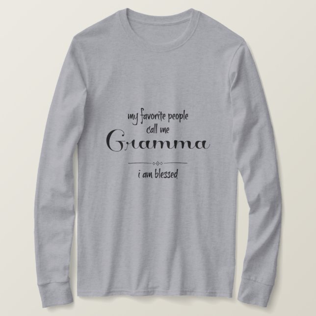 Camiseta Gramma bendecida (texto negro) (Anverso del diseño)