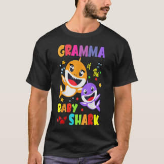 Camiseta Gramma Del Bebé Tiburón Cumpleaños Gramma Shark