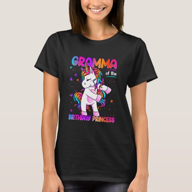 Camiseta Gramma del Chica de la Princesa de Cumpleaños Dabb (Anverso)