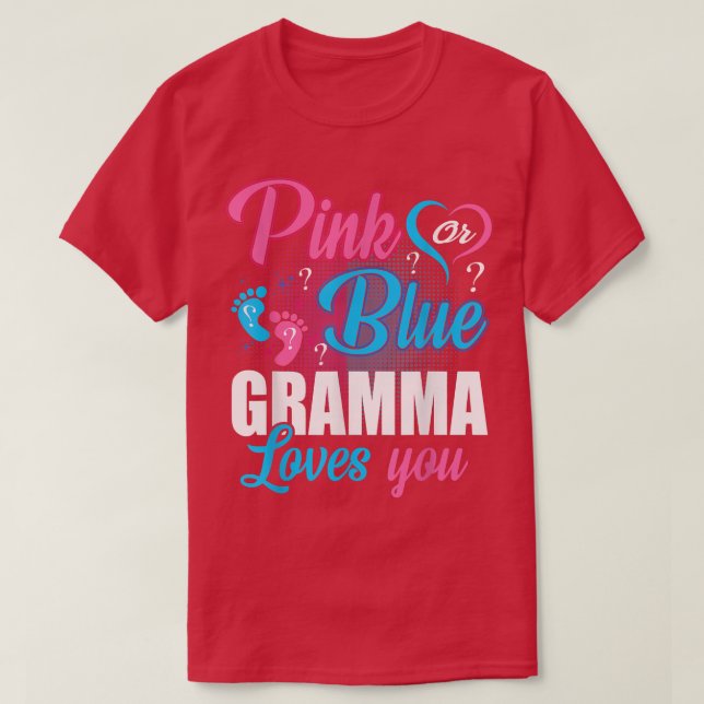 Camiseta Gramma Rosa O Azul Ama A Su Sexo Bebé Revelación P (Diseño del anverso)