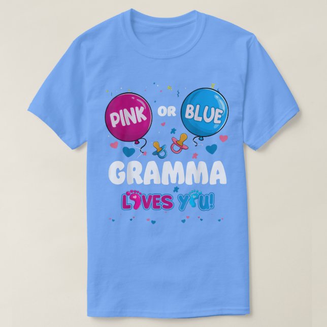 Camiseta Gramma rosa o azul en globo te ama la rebelión de  (Diseño del anverso)