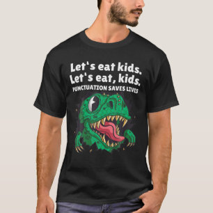 Camiseta Grammar Dinosaur Puntuación inglesa divertida doce