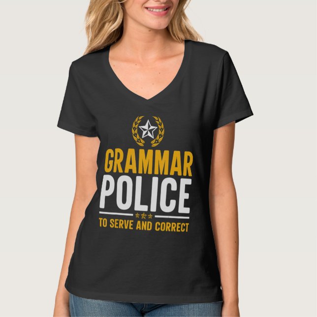 Camiseta Grammar Police Divertido profesor de inglés (Anverso)