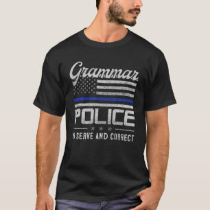 Camiseta Grammar Policía Mujeres Y Niños Divertida Idea De 