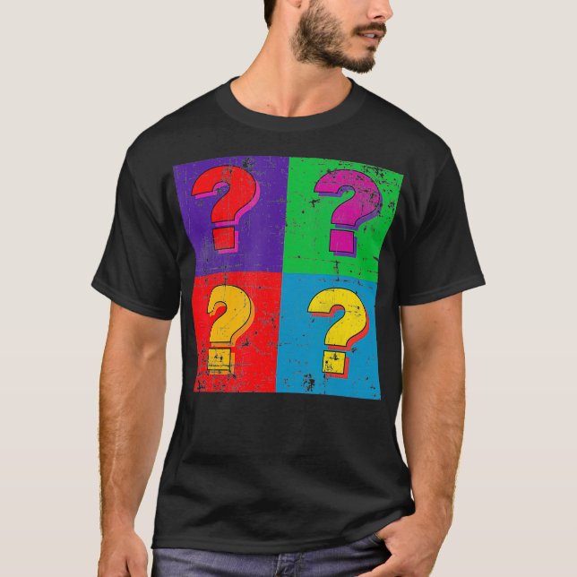 Camiseta Grammar Punctuation Question Marks Retro Pop Art F (Anverso)