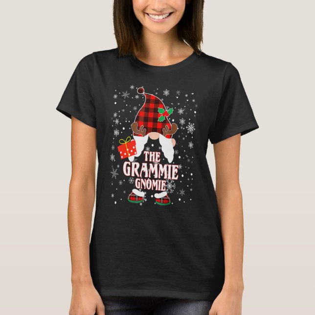 Camiseta Grammie Gnome Buffalo Plaid Matching Family Christ (Anverso)