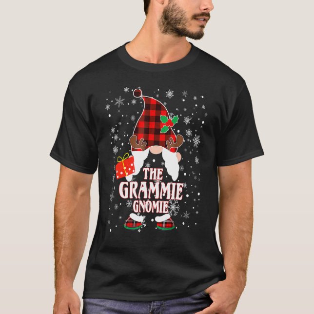 Camiseta Grammie Gnome Buffalo Plaid Matching Family Christ (Anverso)