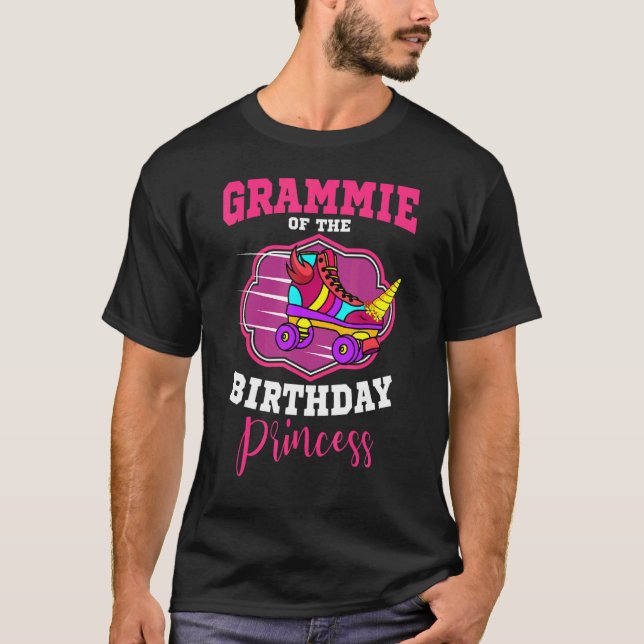 Camiseta Grammie Of Birthday Princess Roller Skates Ska (Anverso)
