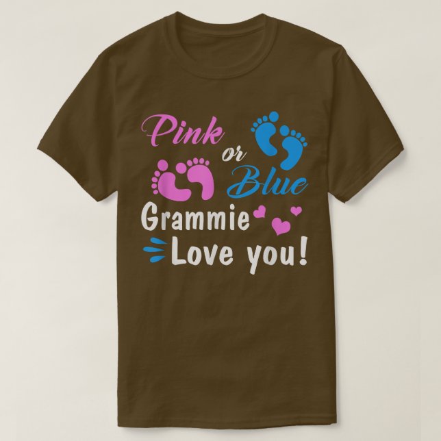 Camiseta Grammie Rosa O Azul Te Ama Fiesta De Revelación De (Diseño del anverso)