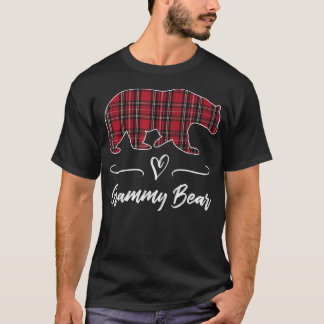Camiseta Grammy Bear Red Tartan Plaid Heart Fun Grandma Gif