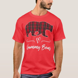 Camiseta Grammy Bear Red Tartan Plaid Heart Fun Grandma Gif