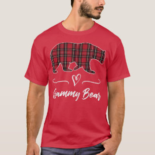 Camiseta Grammy Bear Red Tartan Plaid Heart Fun Grandma Gif