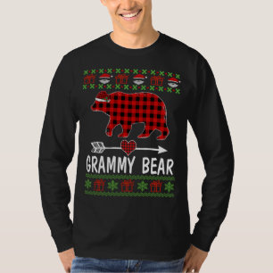 Camiseta Grammy Bear Santa Red Plaid Family Pajamas Para Ch