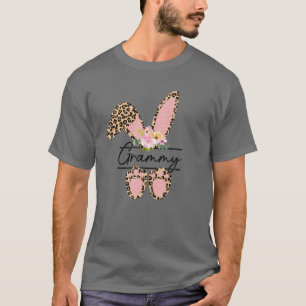 Camiseta Grammy Bunny Leopard Flowers Cute Easter Mateo