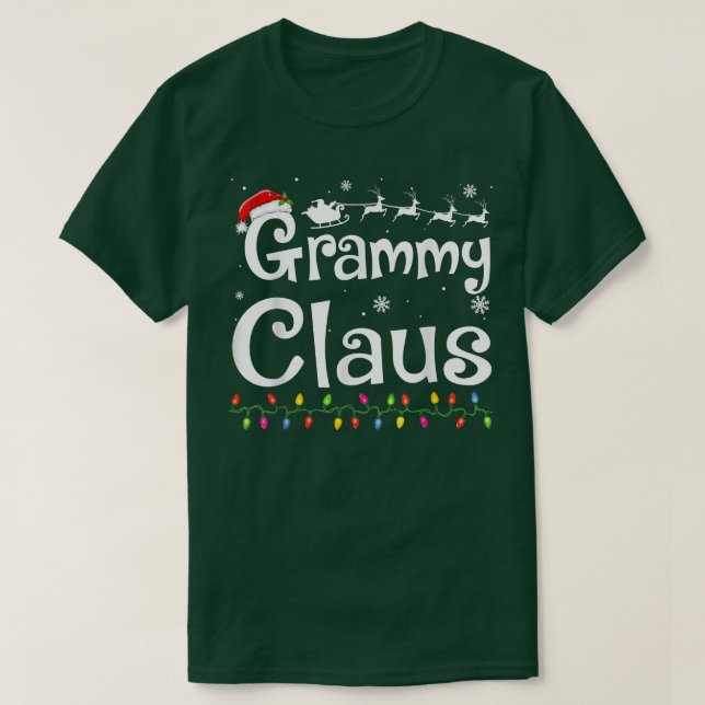 Camiseta Grammy Claus Gramny Grandma Santa Pajamas Navidade (Diseño del anverso)