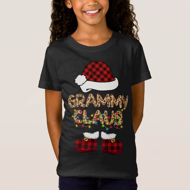 Camiseta Grammy Claus Santa Hat Navidades de la familia P (Anverso)