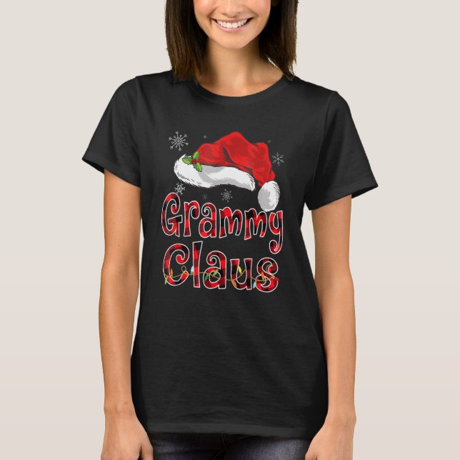 Camiseta Grammy Claus Santa Hat Navidades tocan Buffalo Paj (Anverso)