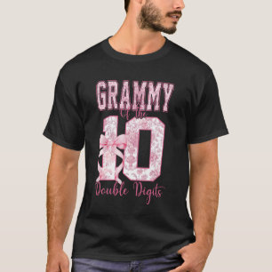 Camiseta Grammy de la niña de cumpleaños número 10 lazo coq