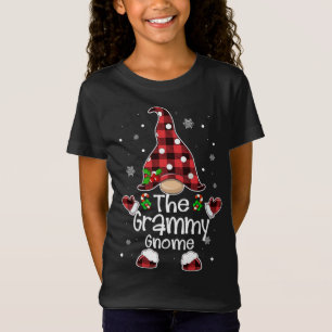 Camiseta Grammy Gnome Red Plaid Matemático Navidades de fam